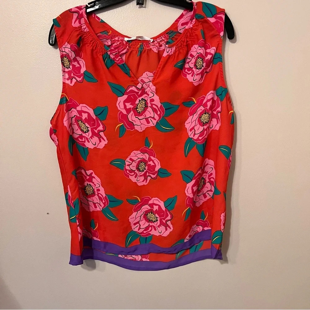 Vibrant Floral Sleeveless Blouse